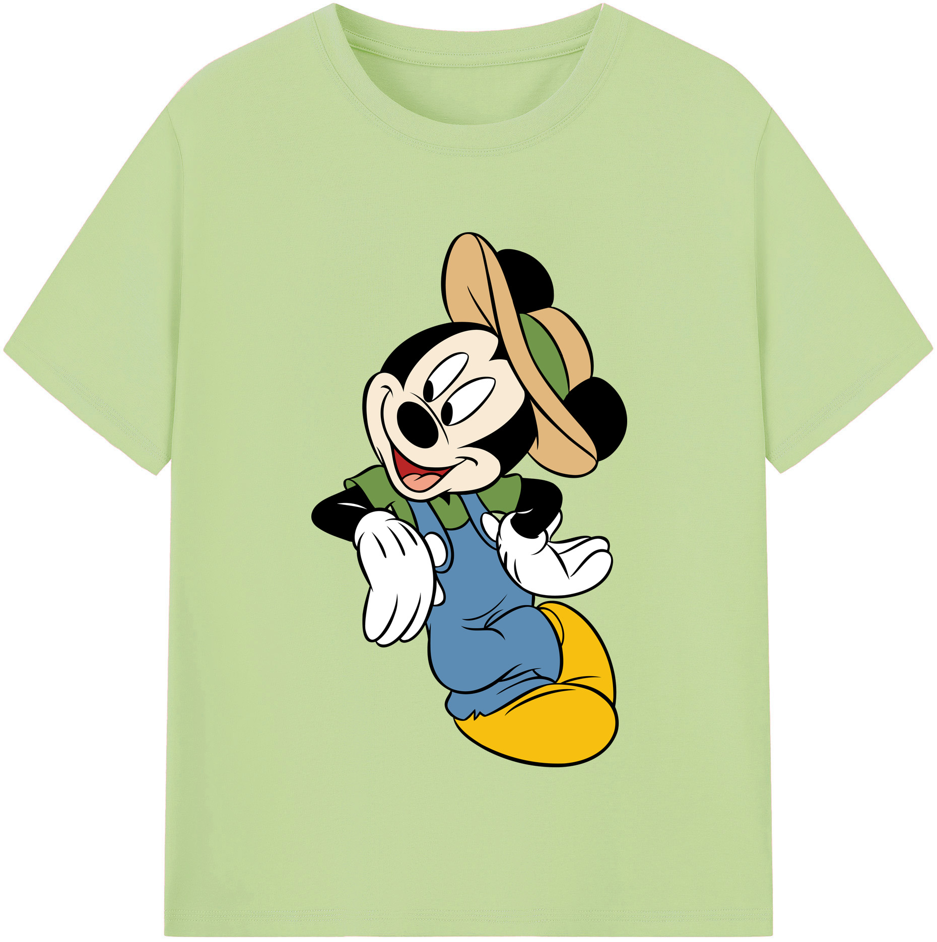 （画像用） ミッキーマウス Mickey Mouse 綿100％半袖Tシャツ（フロントプリント）